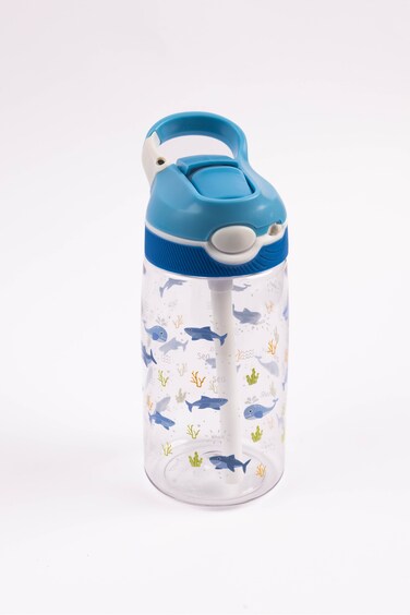 Cocobee Ocean Tritan Water Bottle &ndash; Bpa-Free, Push-Button Open, Leakproof &ndash; Blue