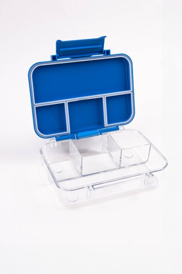 Cocobee-Tritan Bento Lunch Box, Bpa Free, 4 Compartments, Leakproof,  Design &ndash; Blue