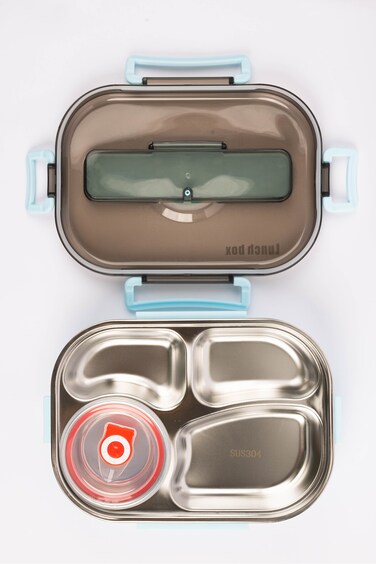 Cocobee Kids Oval Lunch Box    Non-Toxic, Food-Grade,  Design &ndash; Blue