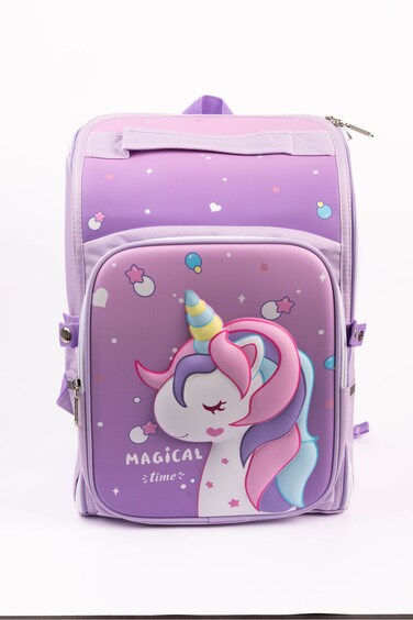 Cocobee - Cute Unicorn Printed Backpack, 15 Inches, Adjustable Straps &ndash; Purple