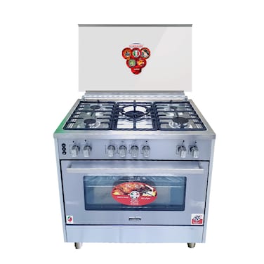 Generaltec 90x60 Full Safety Cooking Range with 5 Burners, Turbo Oven Fan, Thermostat Control, Self-Ignition, Made in Turkey, Model GCTR99DSP, 1-Year Warranty