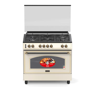 Generaltec 5 Burners 90x60cm Cooking Range GCTR98CR &ndash; 3 Big Wok Burners, Auto Ignition, Full Safety System, Dual Convection Fans &ndash; Assembled in Turkey with Italian Spare Parts