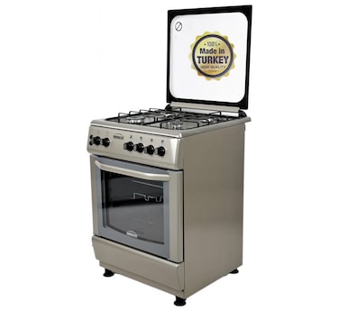 Generaltec 60x60 Cooking Range, Stainless Steel 4 Burners, Closed-Door Grill, Auto-Ignition, Self-Cleaning System, Thermostat Control, Made in Turkey - Model GCTR60FSS - 1 Year Warranty