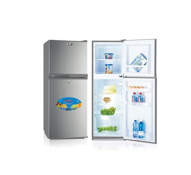 Generaltec 137L Double Door Refrigerator with Freezer - Energy Saving, 5-Year Compressor Warranty