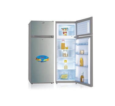 Generaltec 208L Double Door Refrigerator with Freezer - Energy Saving, Eco-Friendly, 5-Year Compressor Warranty, Model-GR300