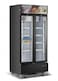 Generaltec Double Glass Door Showcase Chiller - Black, Adjustable Shelves, LED Light, Digital Thermostat, 5-Year Compressor Warranty
