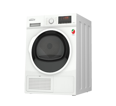 Generaltec 8 KG Front Load 100% Condenser Dryer with 15 Programs, Galvanized Drum, Digital Display, Energy-Efficient - Model GTCD8K