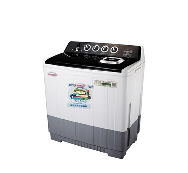 Generaltec 10KG Top Load Semi-Automatic Wash/Dry Washing Machine - Twin Tub, Powerful Motor, Air Dry Spin, Stainless Steel Magic Filter, Durable Plastic Body, Model GW12K