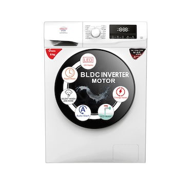Generaltec 8KG Front Load Automatic Washing Machine - 16 Programs, BLDC Inverter Motor, 1400 RPM, Energy &amp; Water Efficient, Delay Start, Child Lock, Model GWF8T14K