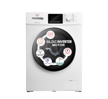 Generaltec Washer Dryer 8/5 Kg, Fully Automatic Front Load Combo Wash &amp; Dry, 8 Kg Wash &amp; 5 Kg Dry, 1400 RPM, 16 Wash Programs - White Colour, BLDC Motor, 1 Year Warranty