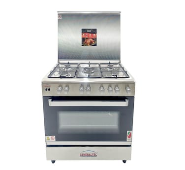 Generaltec 90x60 cm Cooking Range - GC96SF Auto Ignition, 5 Full-Safety Italian Burners, Full Safety Gas Regulator - Assembled in China with Turkish Spare Parts - 1-Year Full Warranty