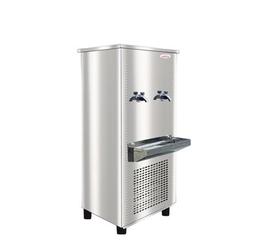 Generaltec Stainless Steel Floor-Standing Water Cooler, 2 Taps, 30-Gallon Capacity