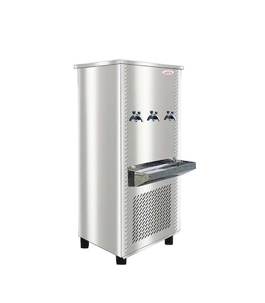 Generaltec Stainless Steel Floor-Standing Water Cooler, 3 Taps, 50-Gallon Capacity