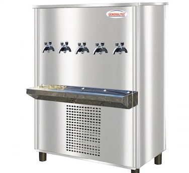 Generaltec Stainless Steel Floor-Standing Water Cooler, 5 Taps, 105-Gallon Capacity