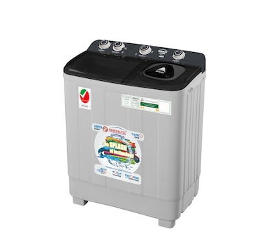 Generaltec 10 kg Twin-tub Semi-Automatic Washing Machine, Grey/Black, efficient Top-Load Washer with Lint Filter, Spin-Dry, GW1400HD, 1 Year Warranty