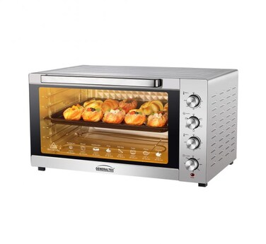 Generaltec 125L Electric Toaster Oven, Convection Fan, Stainless Steel Heating Elements, Dual Thermostat, 60-Minute Timer, 70-250&deg;C Adjustable, 2800W, 4 Control Knobs, 1-Year Full Warranty
