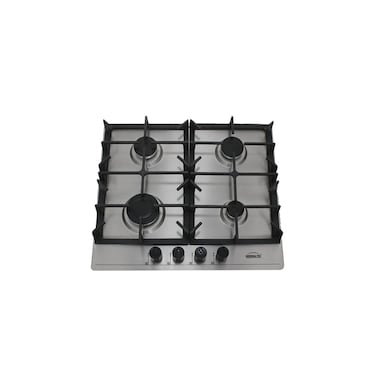 Generaltec 4 Burner Gas Hob 60 cm, Stainless Steel Body, Built-In Gas Cooktop with Auto Ignition, Knob Control, Sabaf Burners, Cast Iron Pan Supports, Modern Built in Gas Stove Cooker- GCBT604SF