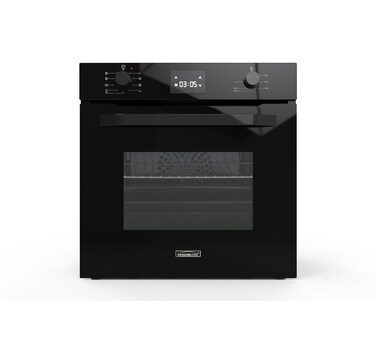 Generaltec GBO60T12BAF 60cm Built-In Electric Oven &amp; Air Fryer Combo &ndash; Black Glass, Convection, Rotisserie, LED Display, Double Heatproof Door, 1-Year Warranty