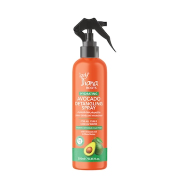 Lady Diana Roots Avocado &amp; Shea Butter Detangling Spray - 250ml   Smooth &amp; Nourish Hair with Hydrating Avocado &amp; Shea Infusion
