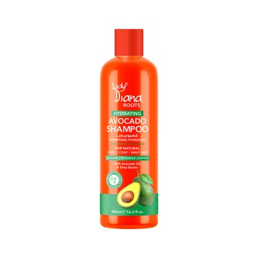 Lady Diana Roots Hydrating Shampoo with Avocado, Nourishing &amp; Moisturizing Hair Care, 480 ml