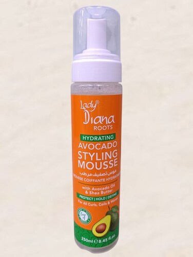 Lady Diana Roots Avocado Styling Mousse - 250ml Hair Styling Foam