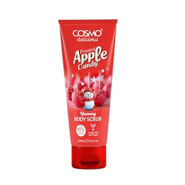 Cosmo Delicious Frosted Apple Candy With Shea Body Scrub For Men &amp; Women 275ml, Exfoliating Body Scrub, Hydrating &amp; Nourishing, Sugar Scrub, Fruity Apple Fragrance, Dead Skin &amp; Deep Cleansing