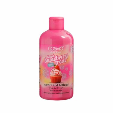 Cosmo Delicious Sweet Snowberry Treat With Aloe Vera Shower &amp; Bath Gel 500ml, Hydrating &amp; Refreshing Body Wash, Fruity Snow Berry Scent, Dead Skin Removal, Body Cleanser, Shower Gel For Women &amp; Men