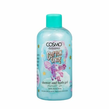 Cosmo Delicious Cotton Candy With Aloe Vera Shower &amp; Bath Gel 500ml, Hydrating &amp; Refreshing Body Wash, Sweet Cotton Candy Fragrance, Dead Skin Removal, Body Cleanser, Shower Gel For Women &amp; Men