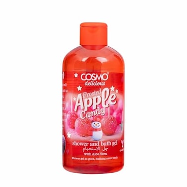 Cosmo Delicious Frosted Apple Candy With Aloe Vera Shower &amp; Bath Gel 500ml, Hydrating &amp; Refreshing Body Wash, Fruity Apple Fragrance, Dead Skin Removal, Body Cleanser, Shower Gel For Women &amp; Men