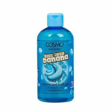 Cosmo Delicious Blue Java Banana With Aloe Vera Shower &amp; Bath Gel 500ml, Hydrating &amp; Refreshing Body Wash, Tropical Banana &amp; Vanilla Scent, Dead Skin Removal, Body Cleanser, Shower Gel For Women &amp; Men