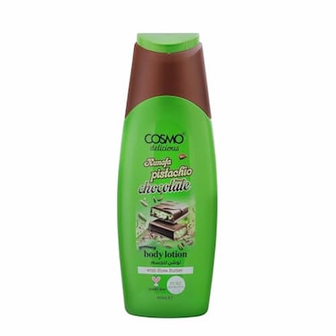 Cosmo Delicious Kunafa Pistachio Chocolate With Shea Butter Pure Hydration Body Lotion 400ml, Hydrating &amp; Nourishing, Non Greasy, Light Weight, Fast Absorbing Lotions, All Skin Type, Sweet Nutty Scent