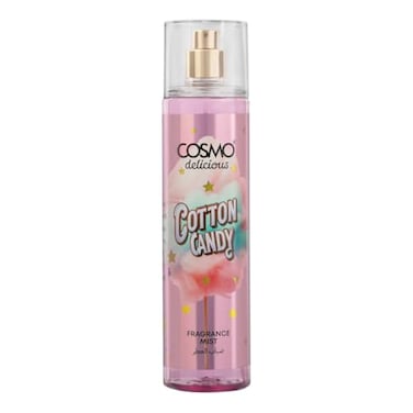 Cosmo Delicious Cotton Candy Fragrance Mist 250ml, Sweet Spun Sugar &amp; Bubblegum Scent, Light Fruity Body Spray, Perfect For Everyday Wear, Long Lasting Perfume For Women &amp; Men