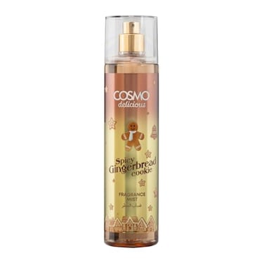 Cosmo Delicious Spicy Gingerbread Cookie Fragrance Mist 250ml, Warm Cinnamon Perfumes, Nutmeg &amp; Vanilla Scent, Festive Body Spray, Perfect For Everyday Wear, Long Lasting Perfume For Women &amp; Men