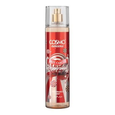 Cosmo Delicious Hot Cocoa Peppermint Fragrance Mist 250ml, Chocolate &amp; Peppermint Scent, Cozy Winter Body Spray, Perfect For Everyday Wear, Long Lasting Perfume For Women &amp; Men