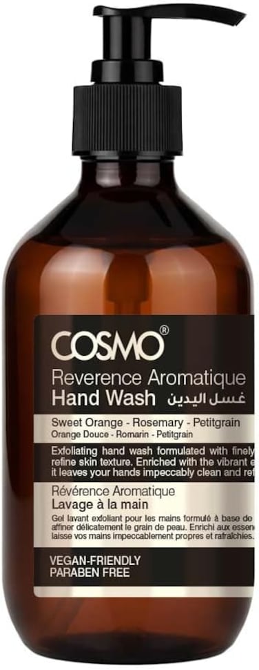 غسول اليدين العطري ريفيرنس من كوزمو للعناية بالبشرة، 500 مل، صابون مقشر لليدين، غني بجذر نجيل الهند وقشر البرغموت، برائحة خشبية وترابية لأيدٍ ناعمة، تنظيف عميق