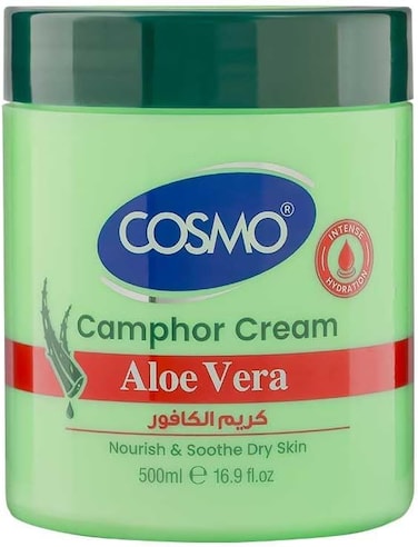 Cosmo Body Camphor Cream With Aloe Vera 500ml &ndash; Deeply Cooling, Soothing, and Moisturizing Herbal Body Cream, Skin Hydration, Soft &amp; Smooth Skin, Natural Aloe Vera Care, Full-Body Nourishment