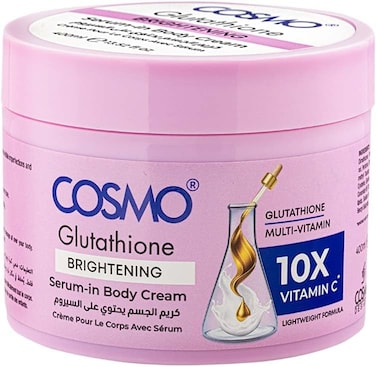 Cosmo Glutathione Brightening Serum-in Body Cream With Multi-Vitamins &amp; 10X Vitamin C, Skin Tone Enhancing, Hydrating &amp; Radiance-Boosting Body Moisturizer For Smooth, Even, and Luminous Skin - 400ml