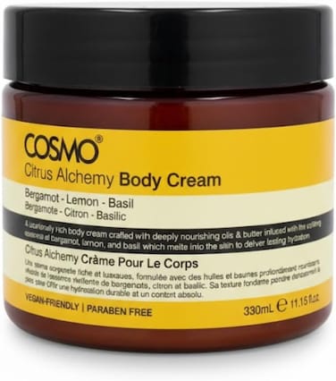 Cosmo Body Cream Citrus Alchemy 330ml, Deep Moisturization &amp; Nourishment, Hydrates, Softens &amp; Smoothens Skin, Refreshing Citrus Scent, For All Skin Types, Dry &amp; Dull Skin
