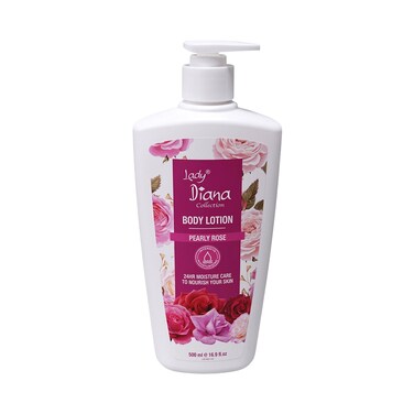 Lady Diana Pearly Rose Body Lotion, Hydrating &amp; Floral Skin Care, 500 ml