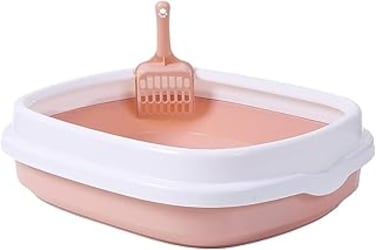 Sunnyrobby Cat Litter Box &ndash; Large Litter Tray with Rim Anti Germ Pet Toilet Easy to Clean, Litter Basin for Cats, Small Dogs, and Rabbits. Durable and Lightweight