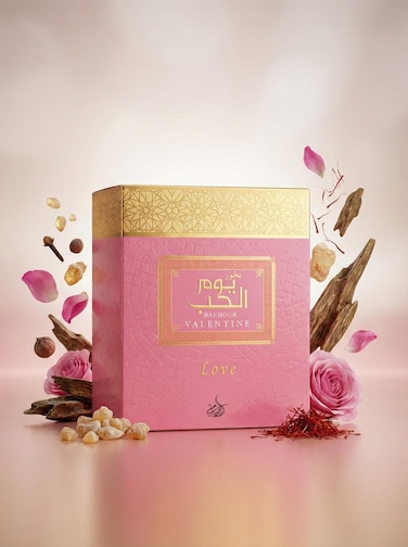 Bakhoor Valentine Love Arabic Incense &ndash; Romantic Sweet Fragrance, Premium Oud Bakhoor for Home, Gift &amp; Special Occasions