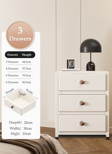 Multipurpose Plastic 3-Drawer Storage Cabinet for Kitchen, Bathroom, Bedroom,Kitchen,Living Room,Office,Multifunctional Waterproof Design 3-Tier Vertical Storage Cabinets With Drawers, Slim Narrow Cabine