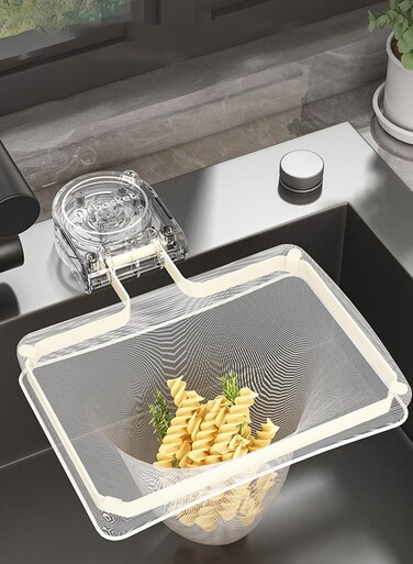 Sink Drain Basket,Flipped Holder Sink Strainer Basket,Multi-function Disposable Garbage Drainage Grid With 50 Filters