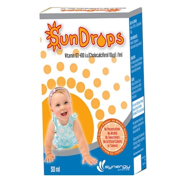 قطرات فيتامين د3 من سينرجي صن دروبس 50 مل