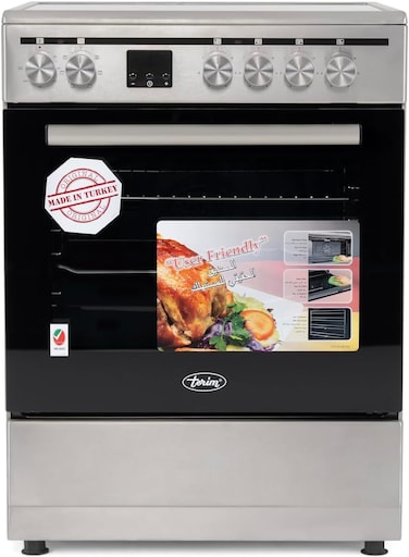 Terim 60X60 Ceramic Cooking Range, 6 Oven Function With Turbo Fan, Stainless Steel, Tervc66St