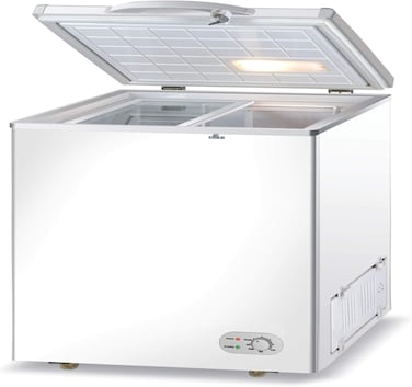 Wolf Power Chest Freezer, 147L Net, Manual Defrost, Adjustable Temp, LED Light, Lock &amp; Key, White, Easy Controls