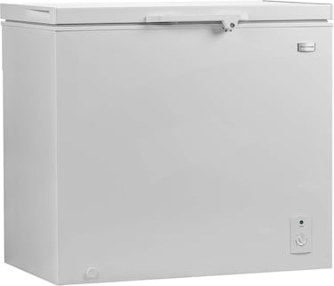 Wolf Power Chest Freezer, 202L Net, Manual Defrost, Adjustable Temp, LED Light, Lock &amp; Key, White, Easy Controls