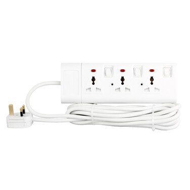 Terminator 3 way 3 meter universal power extension socket -TPB 723-3M
