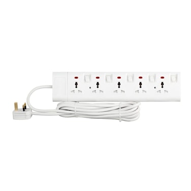 Terminator 5 way 3 meter universal power extension socket - TPB 725-3M