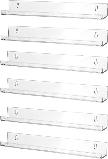 LAMSIT IBDAA 6 Pack of Clear Acrylic Nail Polish Rack   Nail Polish Box with Removable Divider   Storage Box   Multipurpose Box   Jewellery Organiser